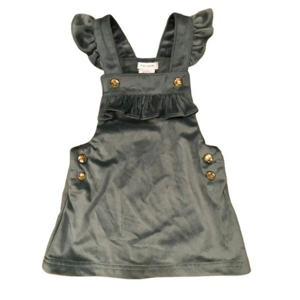 Girl's 24 Month Jumper Dress Tahari Green Ruffles Lined